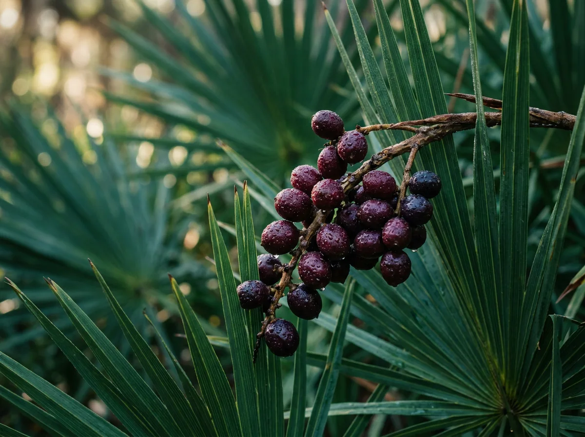 Saw palmetto berries - natural ingredient supporting men's pelvic wellness routine